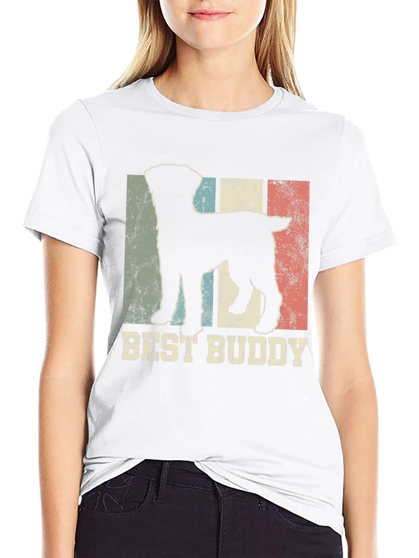 Best Buddy Dog Silhouette Mens T-Shirt