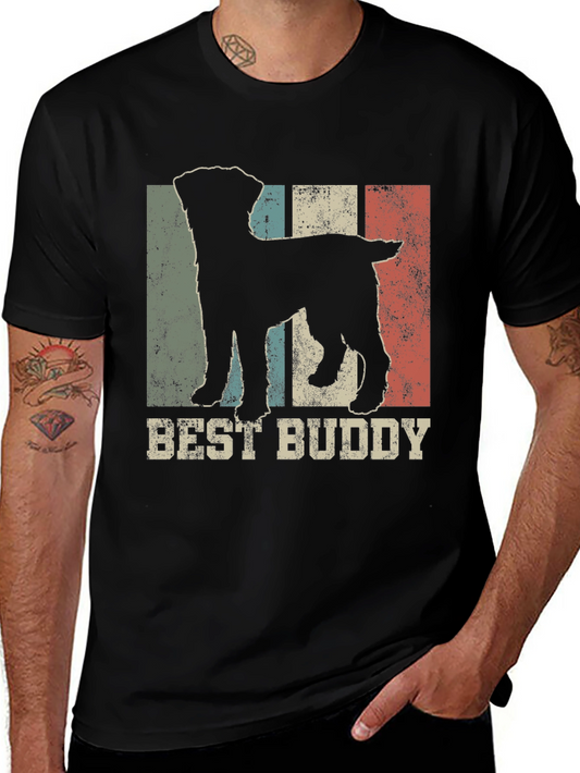 Best Buddy Dog Silhouette Mens T-Shirt