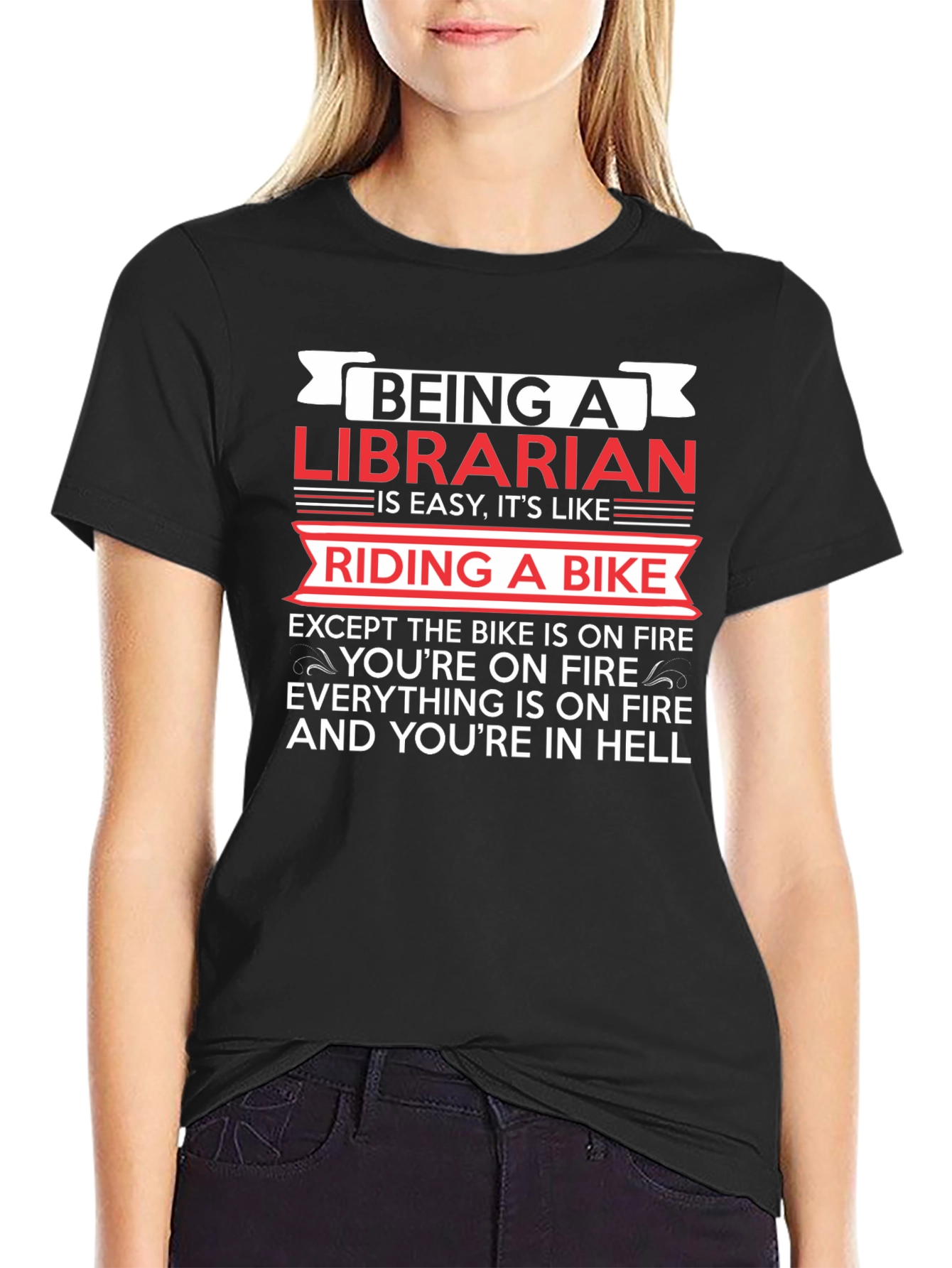 Librarian on Fire Graphic T-Shirt