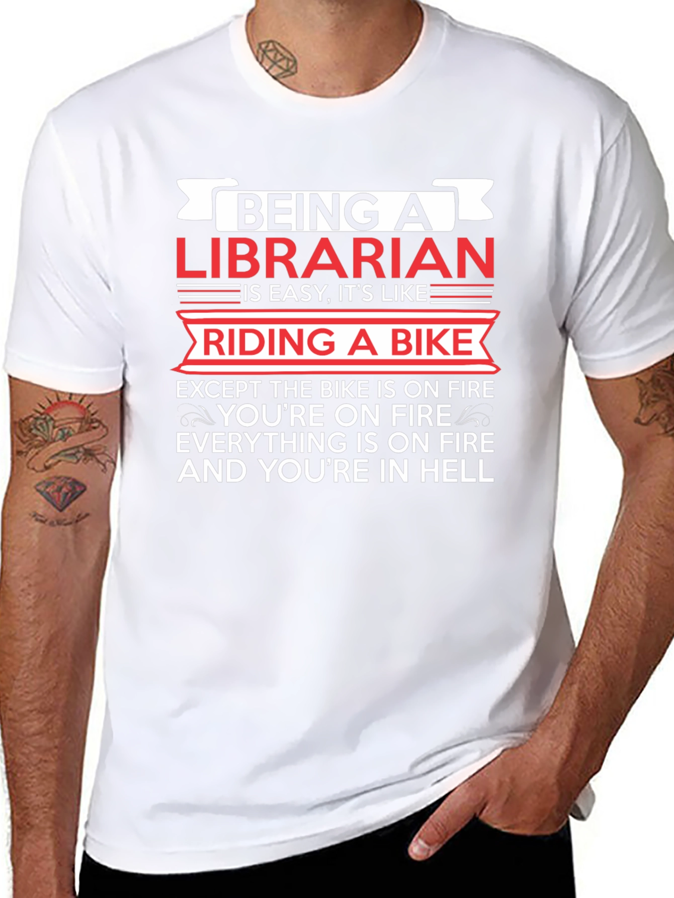 Librarian on Fire Graphic T-Shirt
