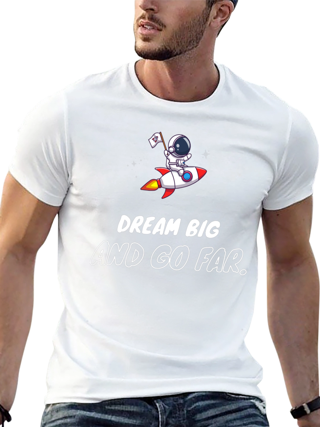 Dream Big Graphic Tee - Astronaut & Rocket