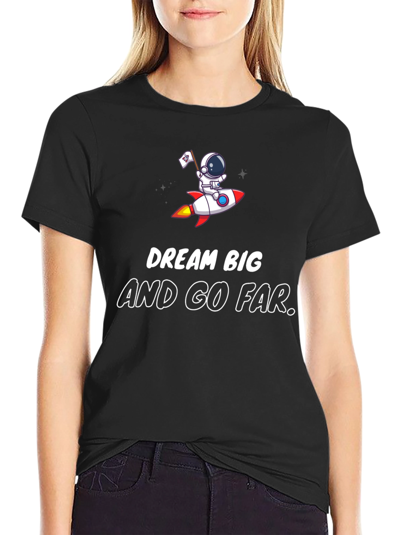 Dream Big Graphic Tee - Astronaut & Rocket