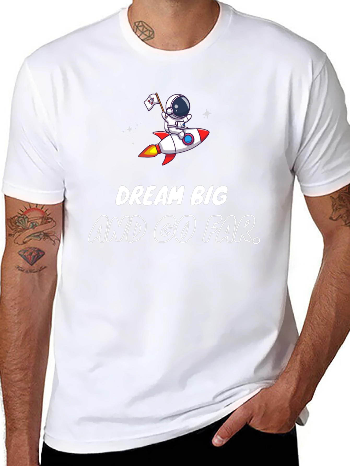 Dream Big Graphic Tee - Astronaut & Rocket