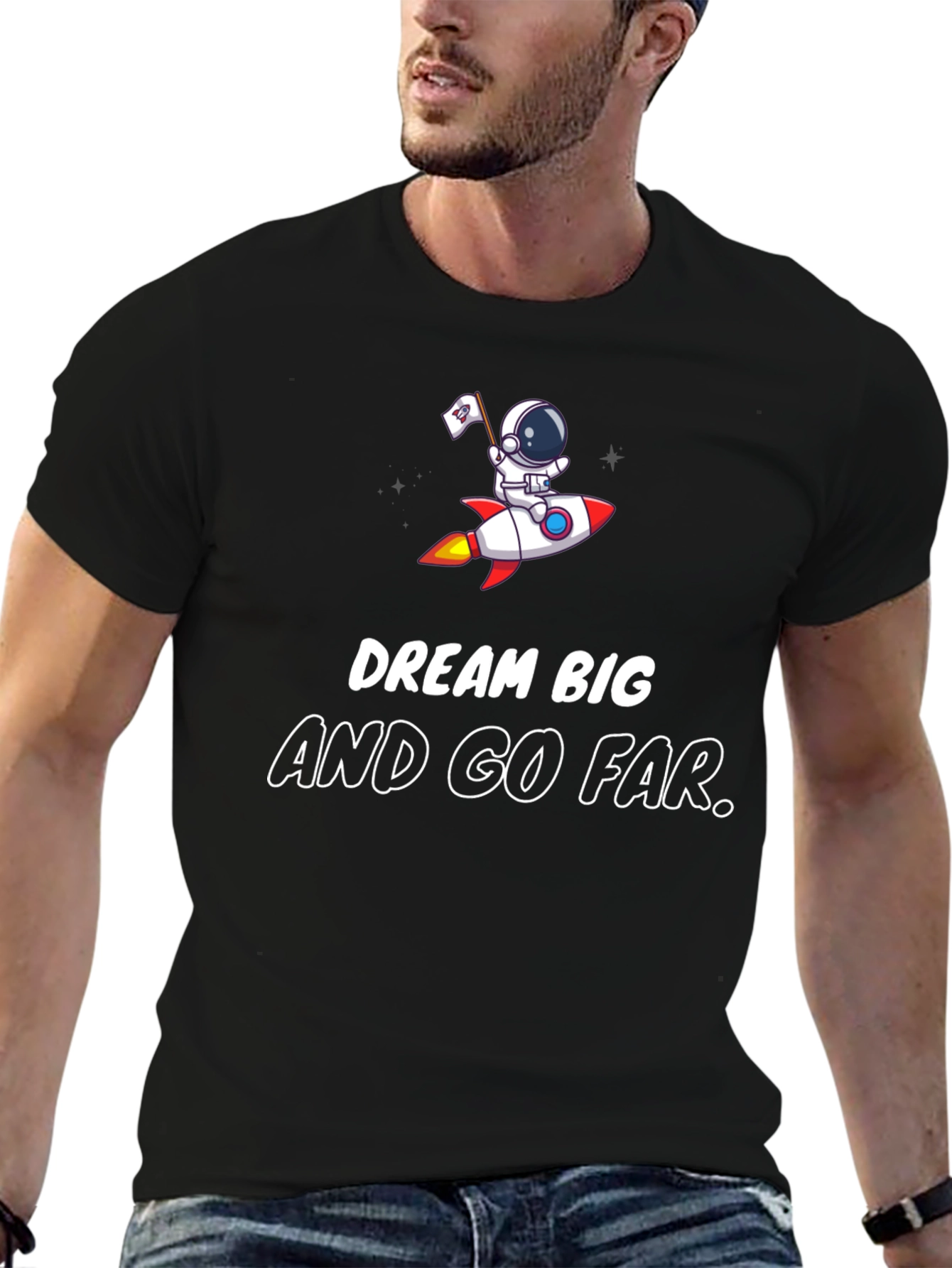 Dream Big Graphic Tee - Astronaut & Rocket