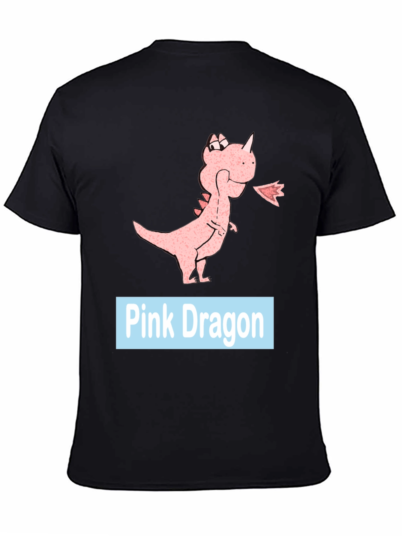 Pink Dragon Graphic Tee - Casual Black T-Shirt