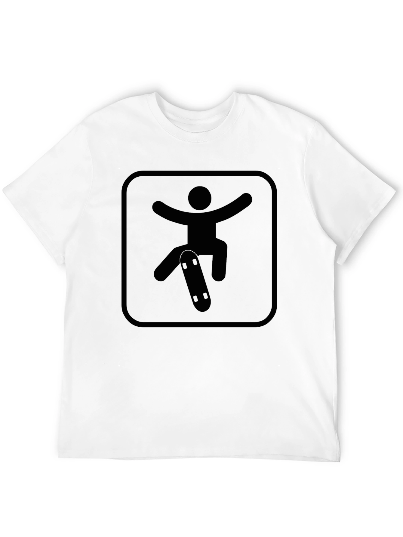 Skateboarder Graphic Tee - Black Crew Neck Shirt