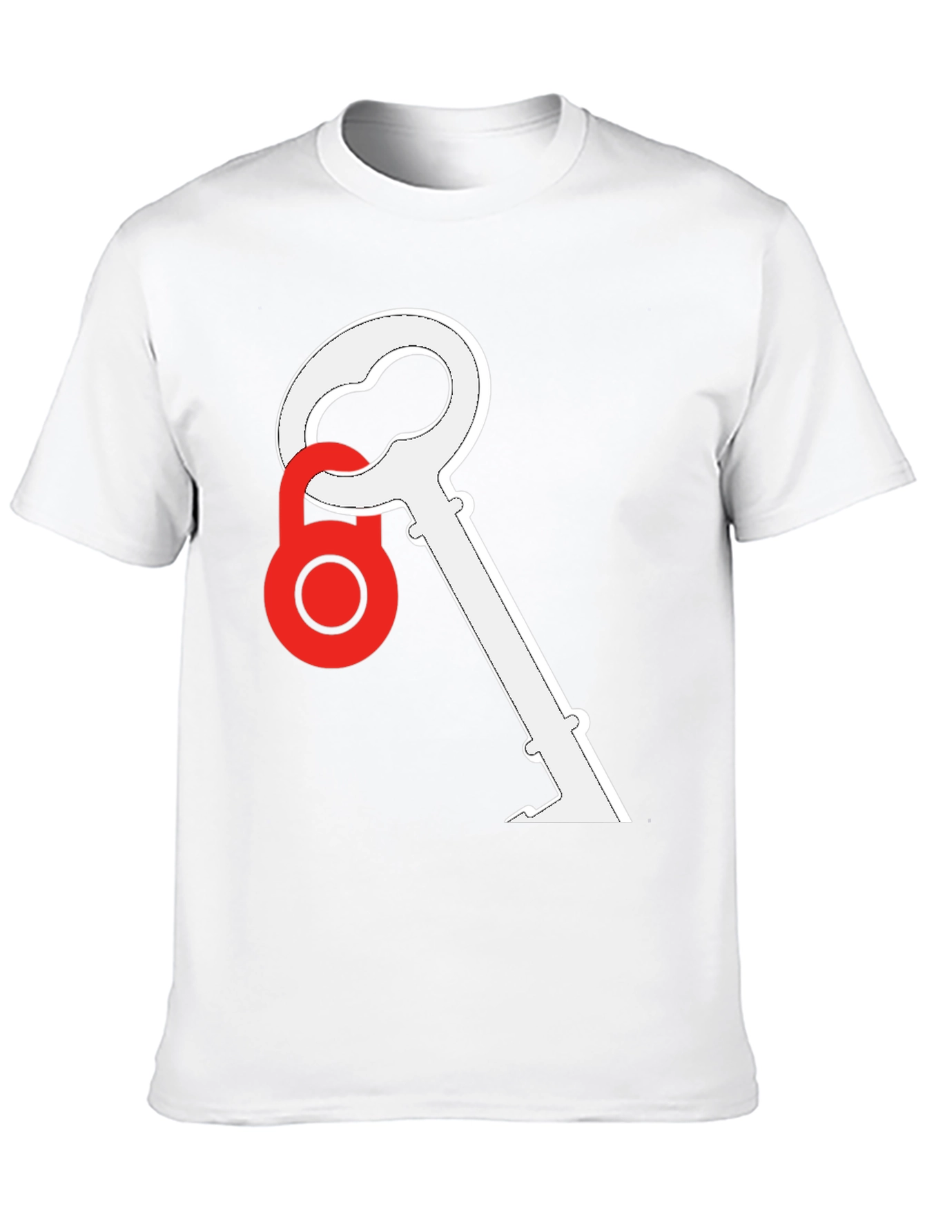 Key and Lock Graphic Tee - Stylish Black T-Shirt