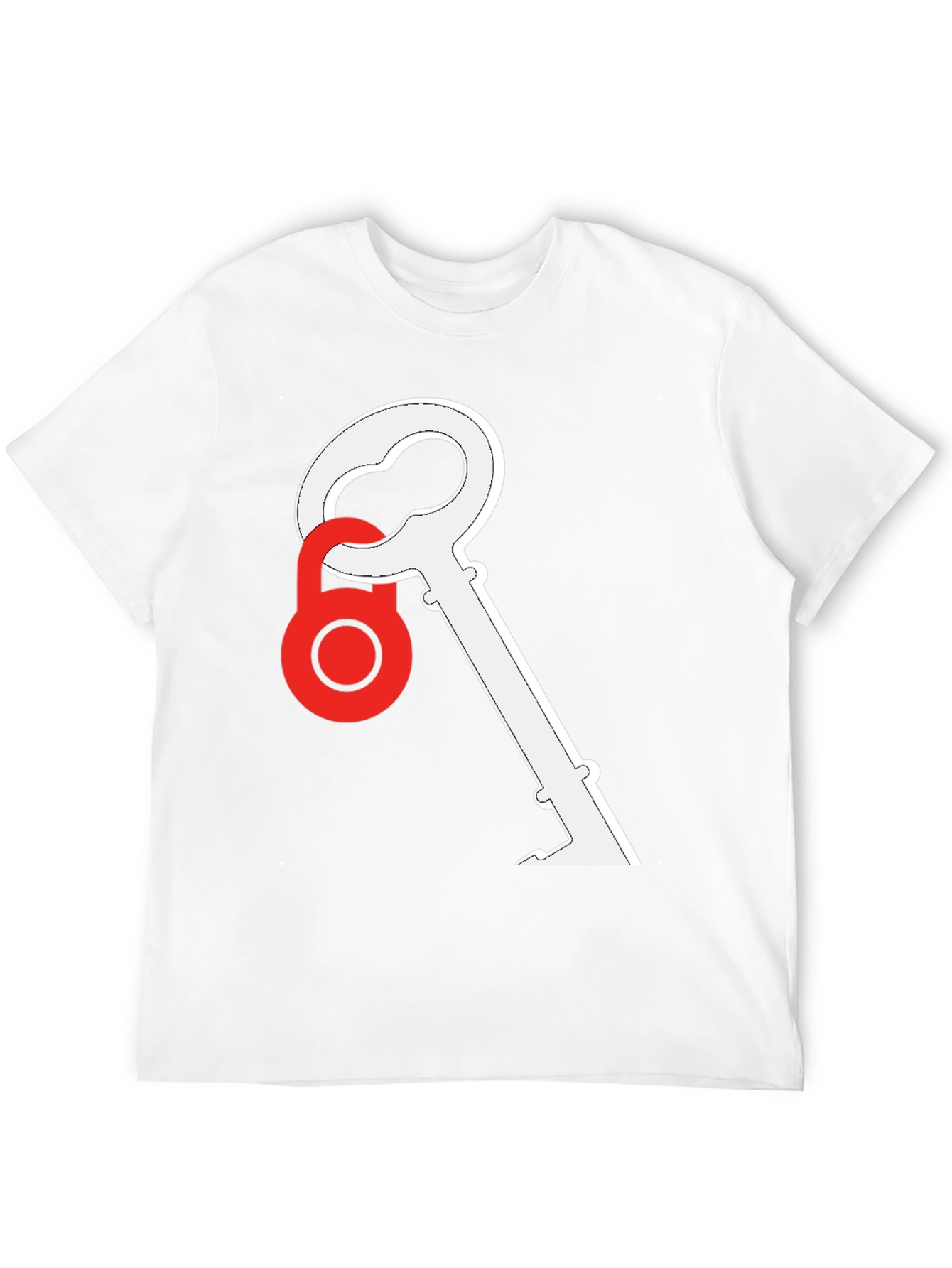 Key and Lock Graphic Tee - Stylish Black T-Shirt