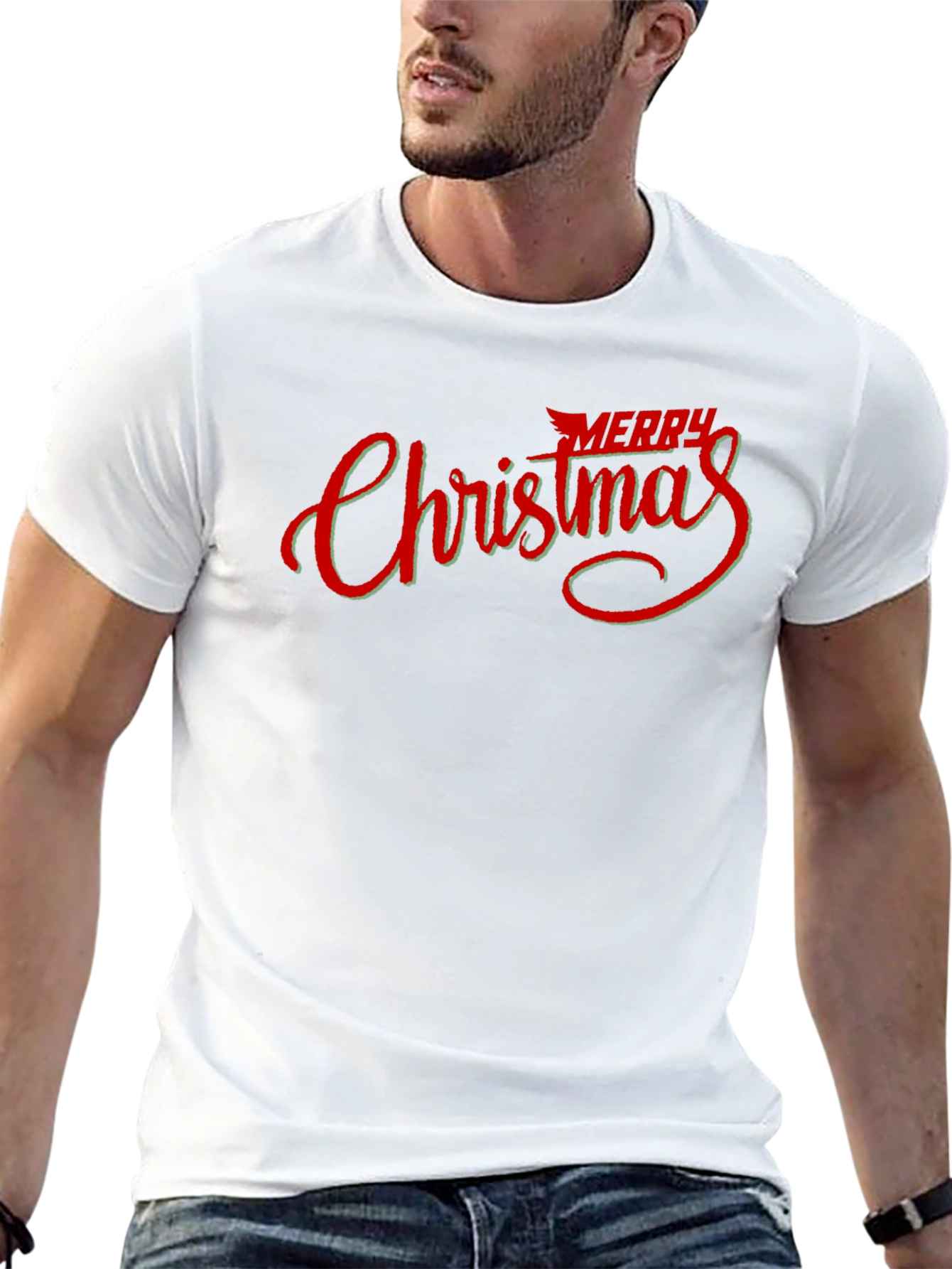 Merry Christmas Graphic Black T-Shirt