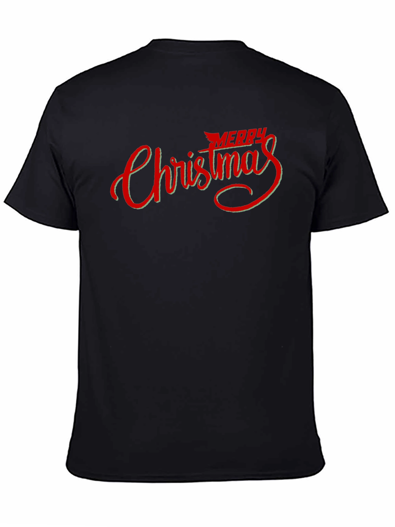 Merry Christmas Graphic Black T-Shirt