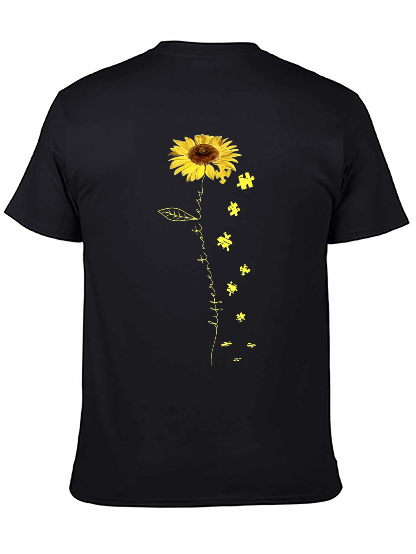 Sunflower Puzzle Piece Autism Awareness T-Shirt