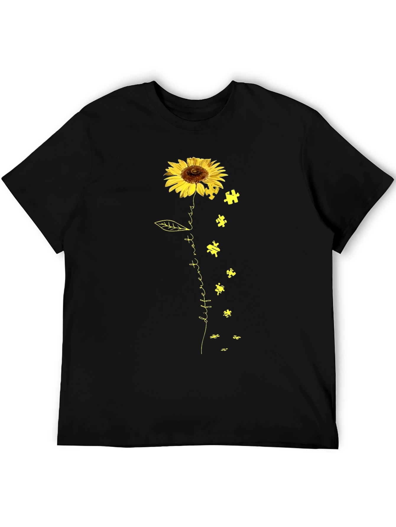 Sunflower Puzzle Piece Autism Awareness T-Shirt