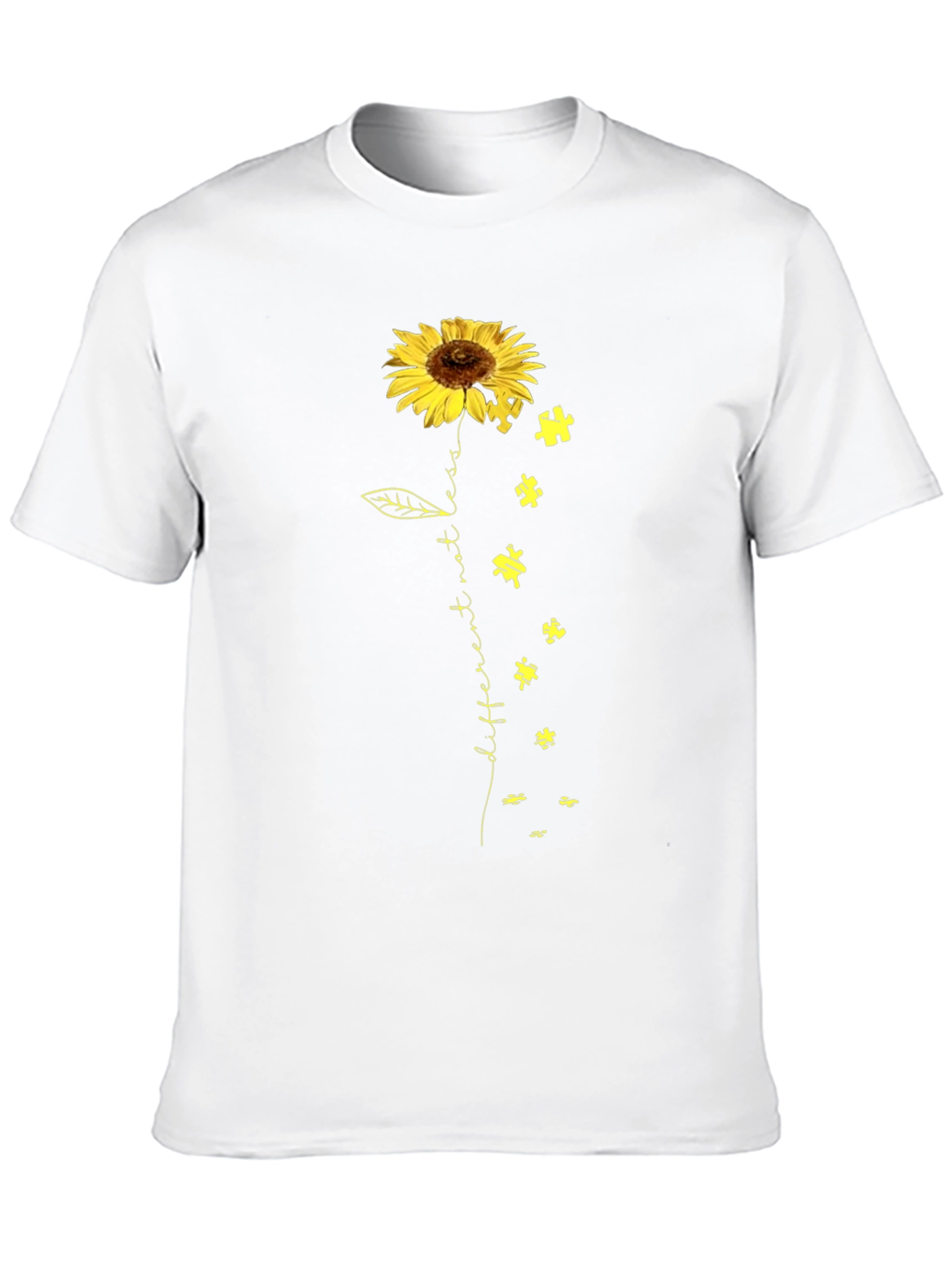 Sunflower Puzzle Piece Autism Awareness T-Shirt