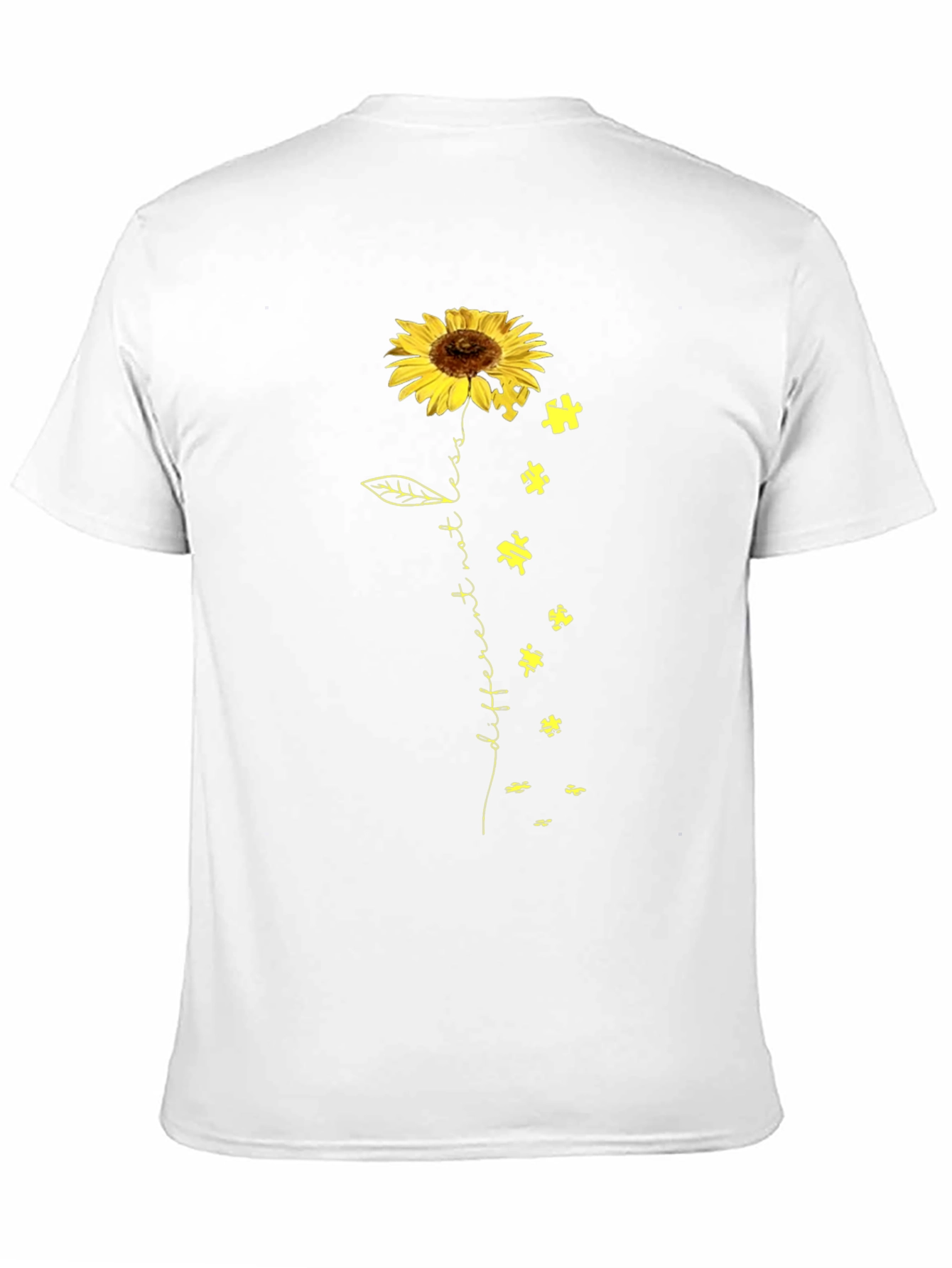 Sunflower Puzzle Piece Autism Awareness T-Shirt