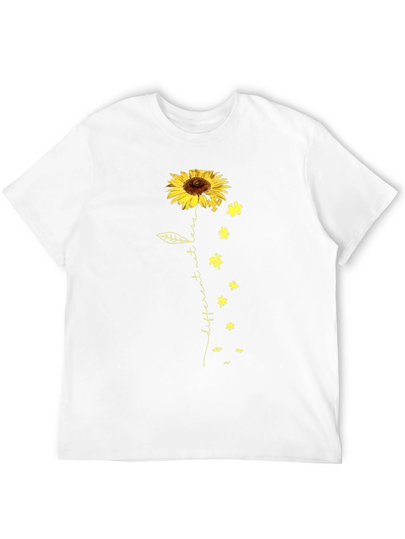 Sunflower Puzzle Piece Autism Awareness T-Shirt