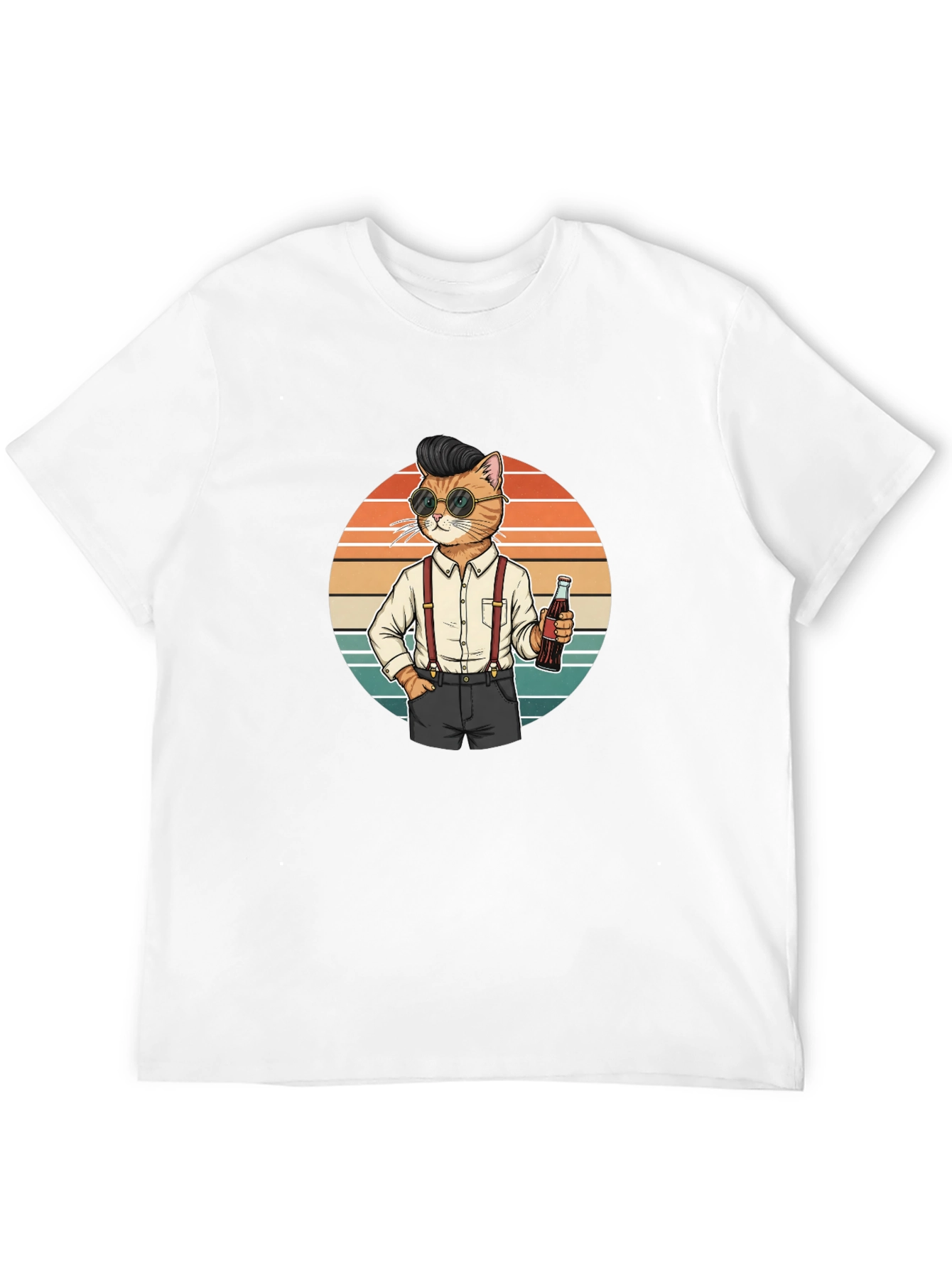 Cool Cat Graphic Tee - Retro Style