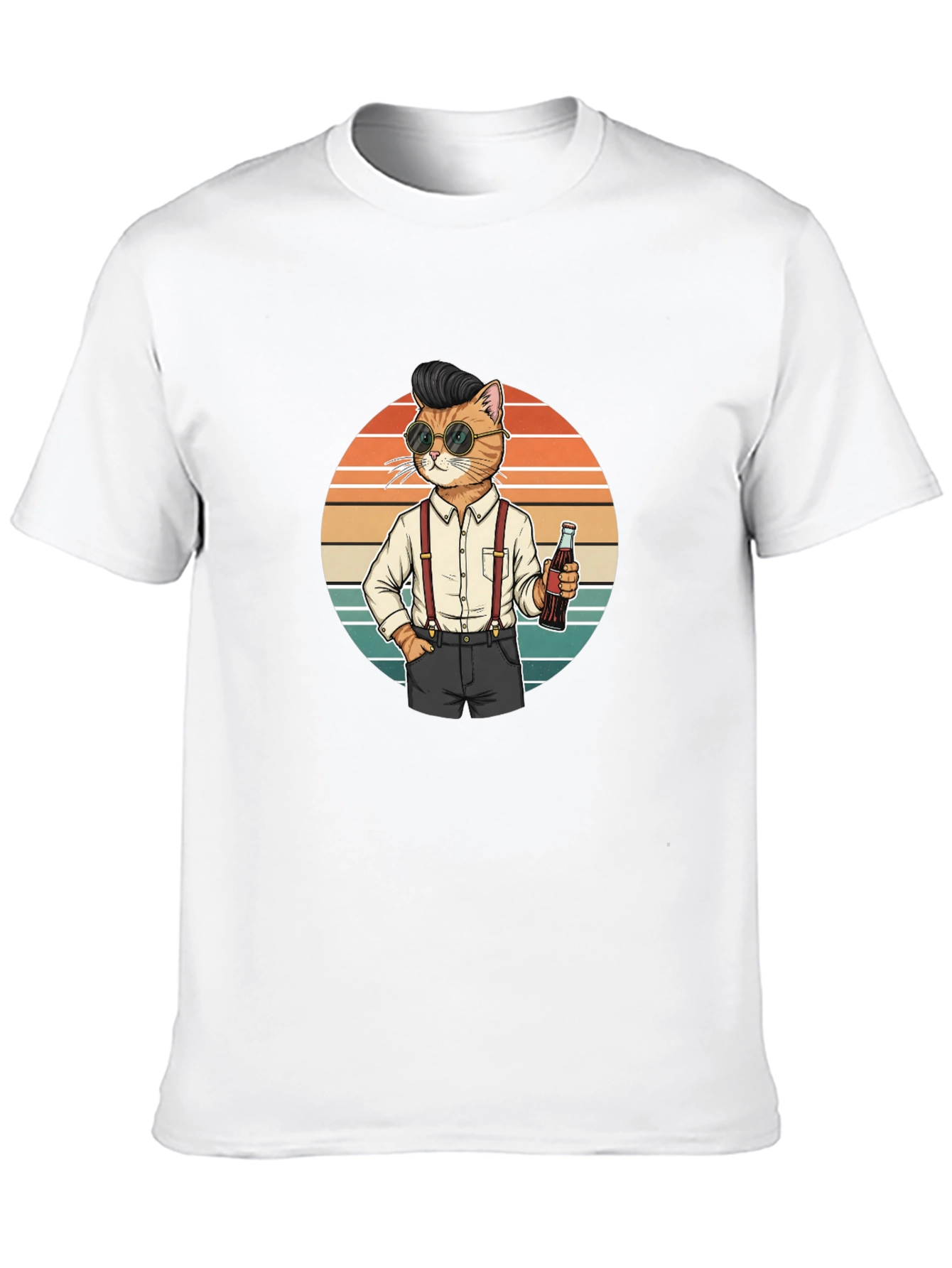 Cool Cat Graphic Tee - Retro Style