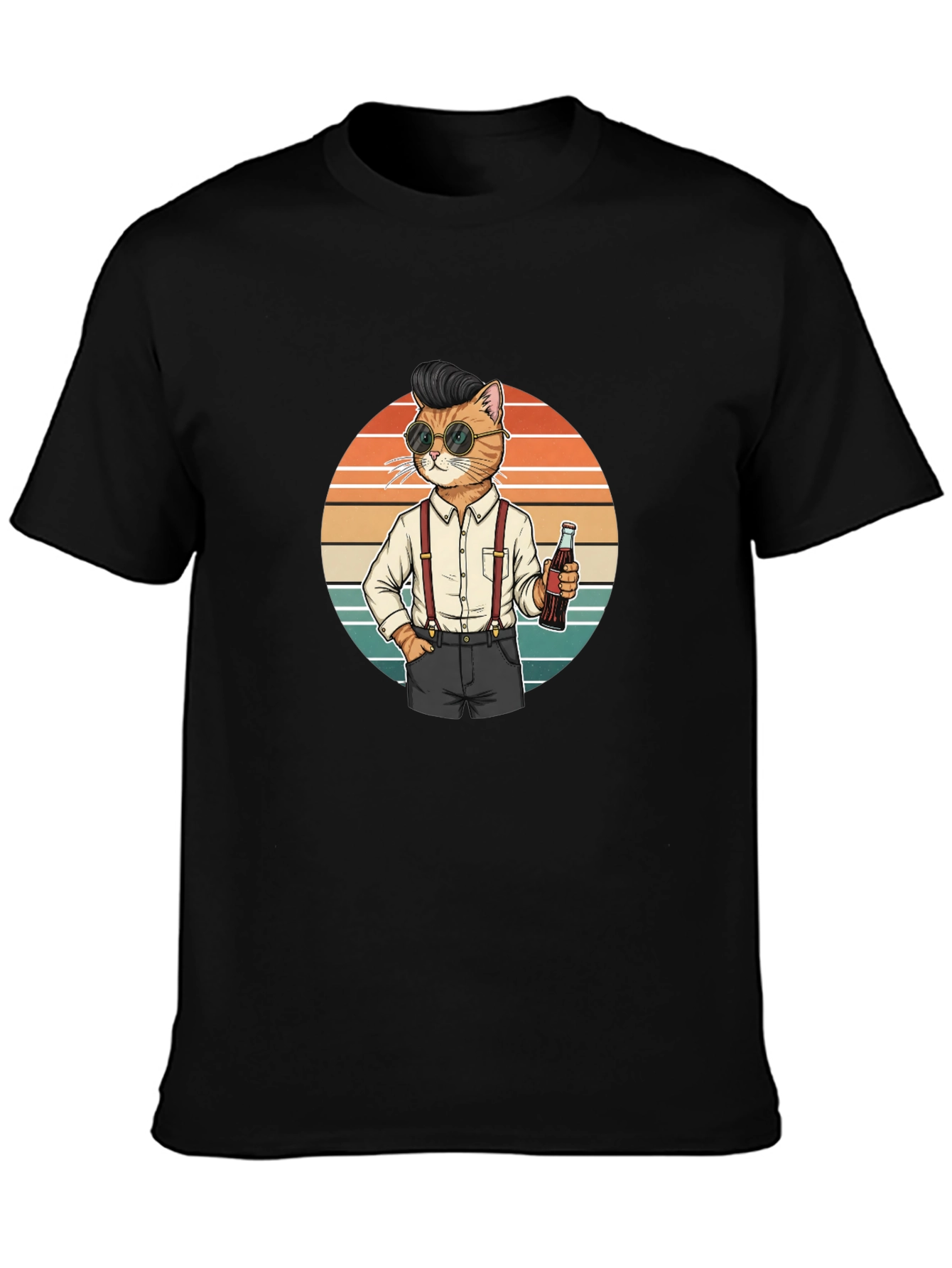 Cool Cat Graphic Tee - Retro Style