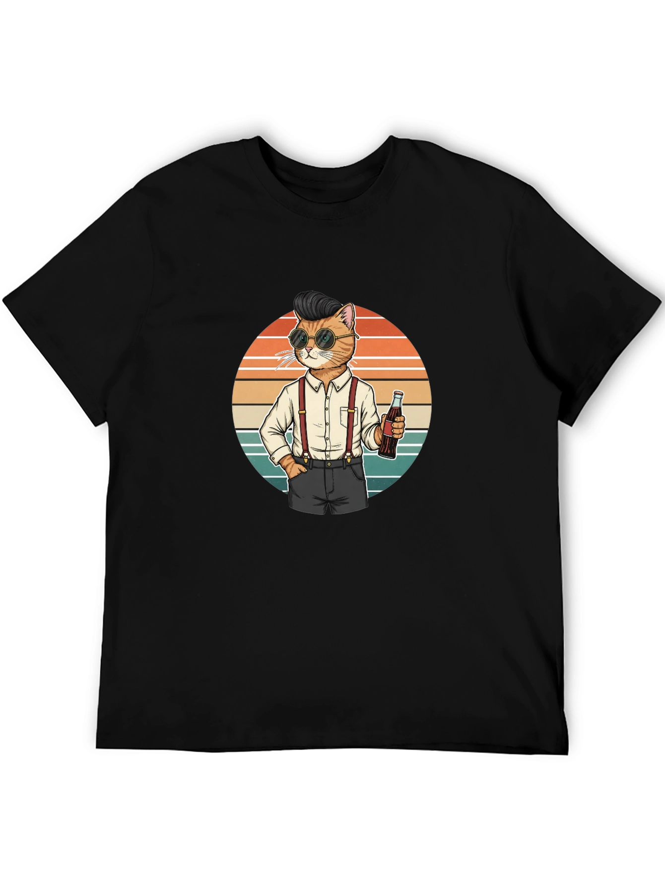 Cool Cat Graphic Tee - Retro Style