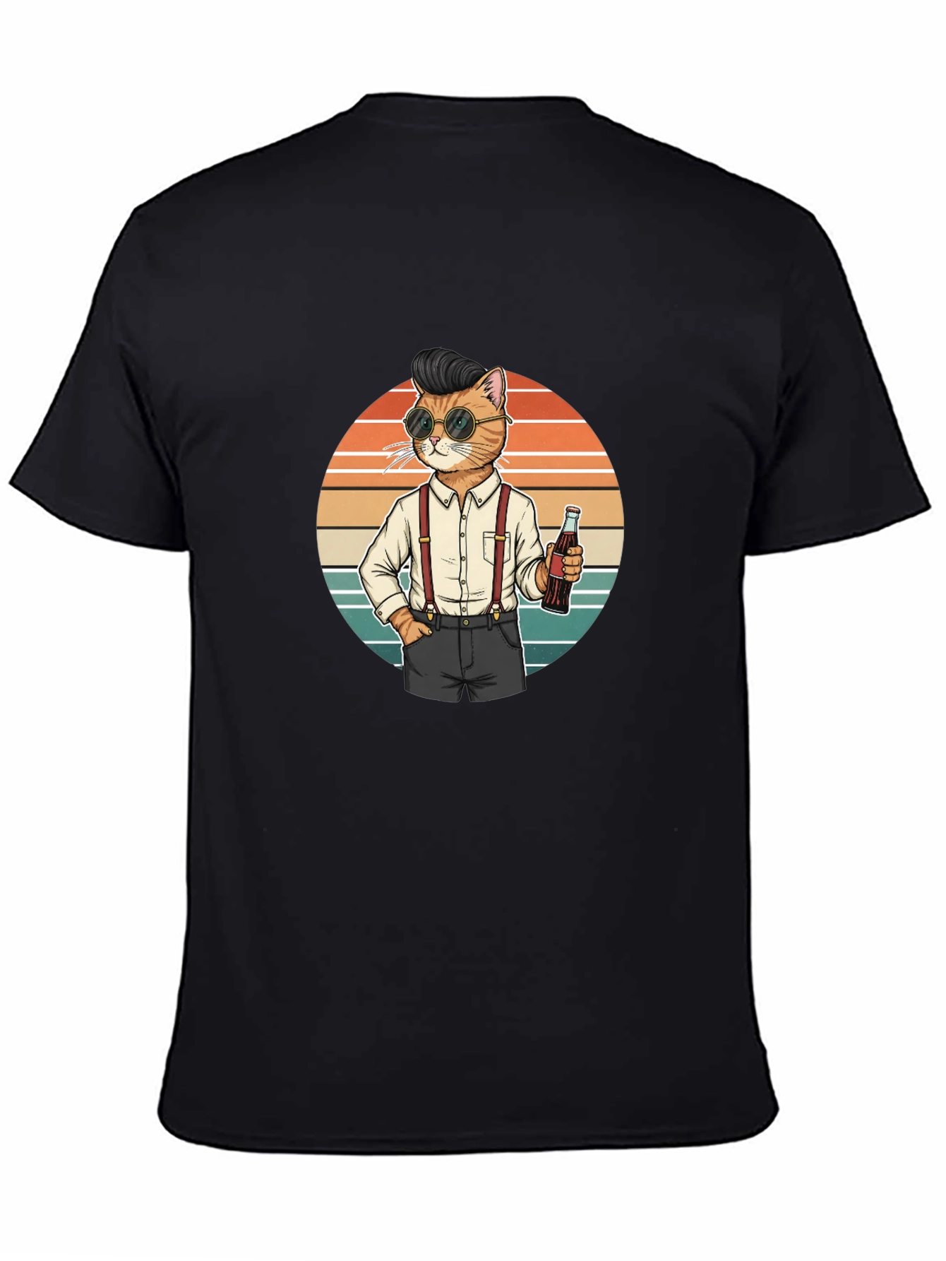Cool Cat Graphic Tee - Retro Style