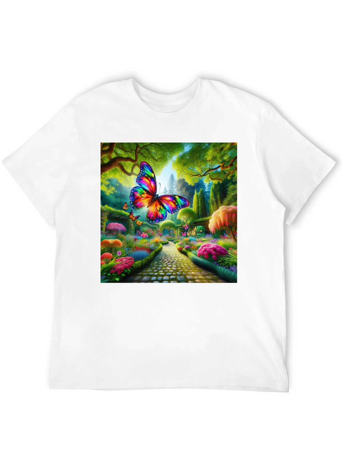 Rainbow Butterfly Garden Graphic Tee