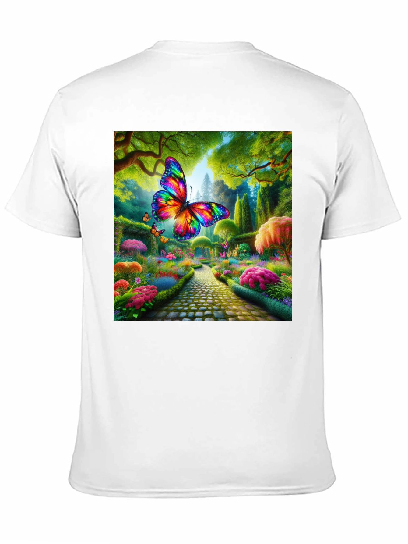 Rainbow Butterfly Garden Graphic Tee