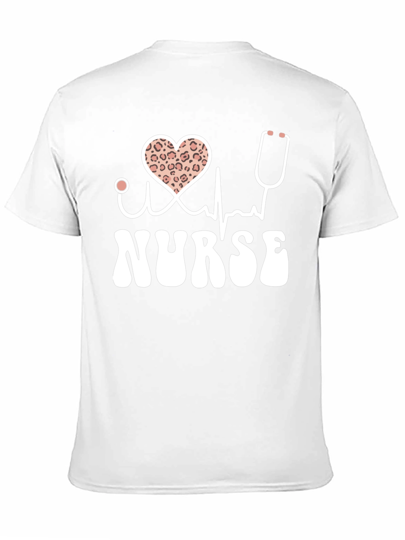 Nurse T-Shirt Heart Leopard Print