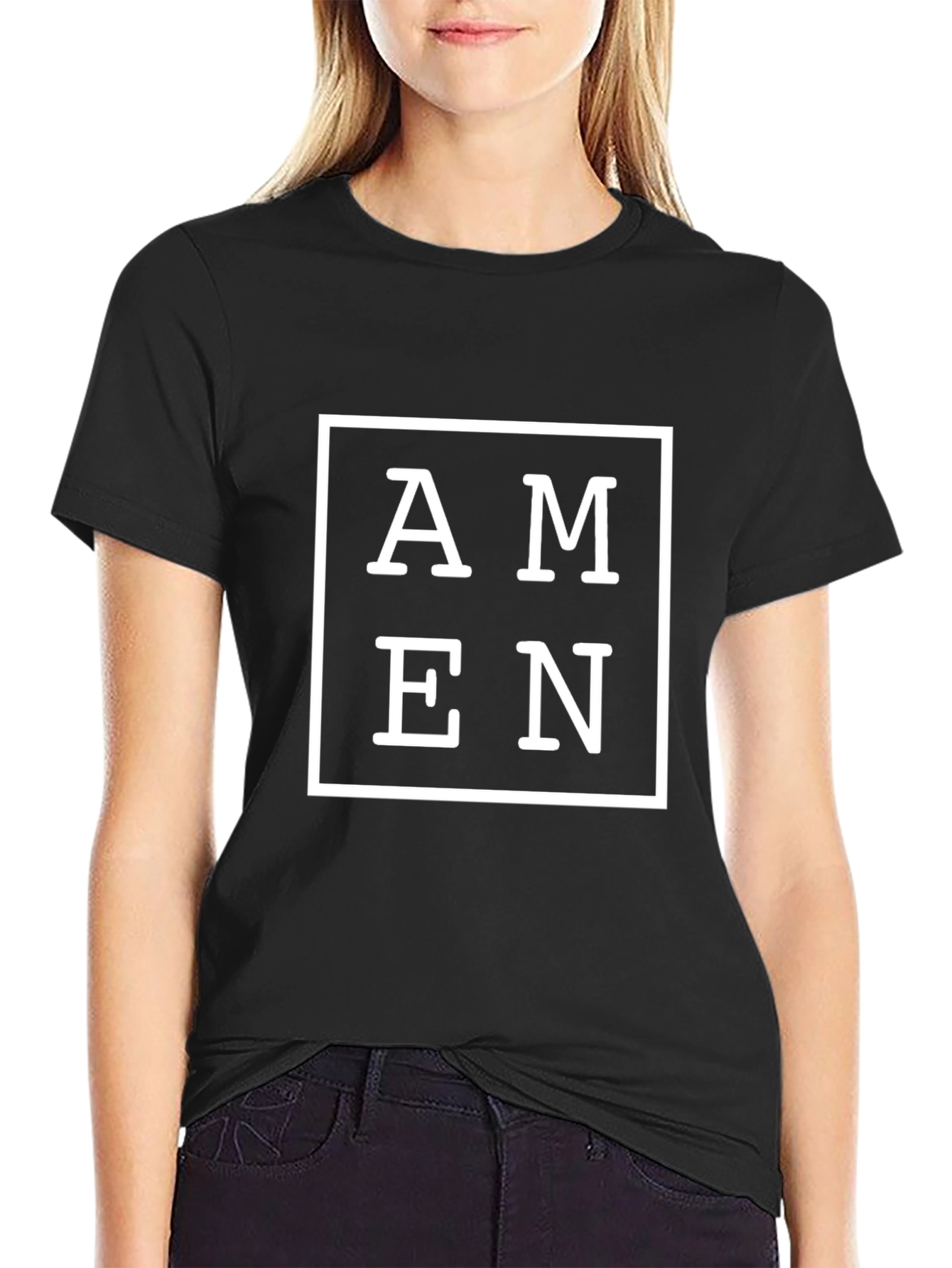 Amen Graphic Print Black T-Shirt