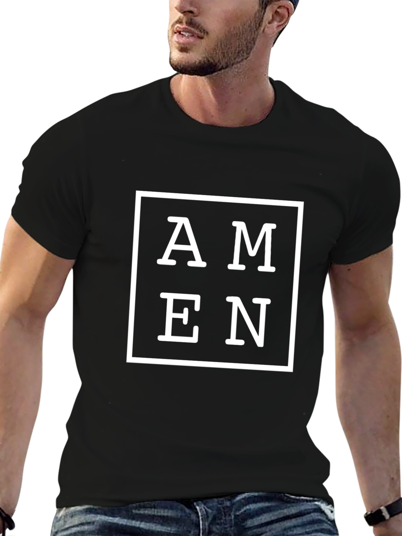 Amen Graphic Print Black T-Shirt