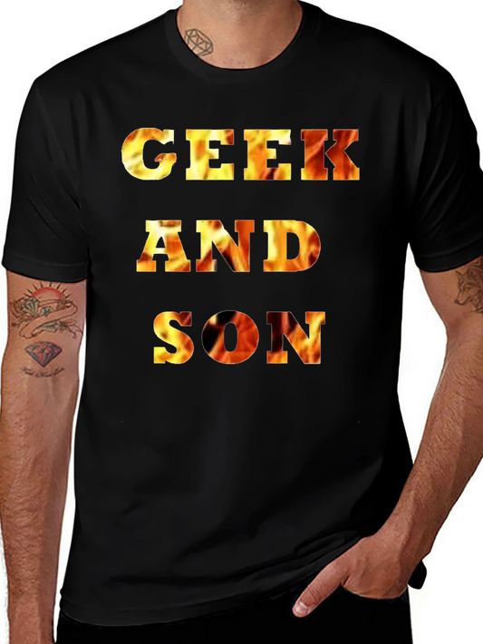 Geek and Son Flaming Graphic Tee - Black