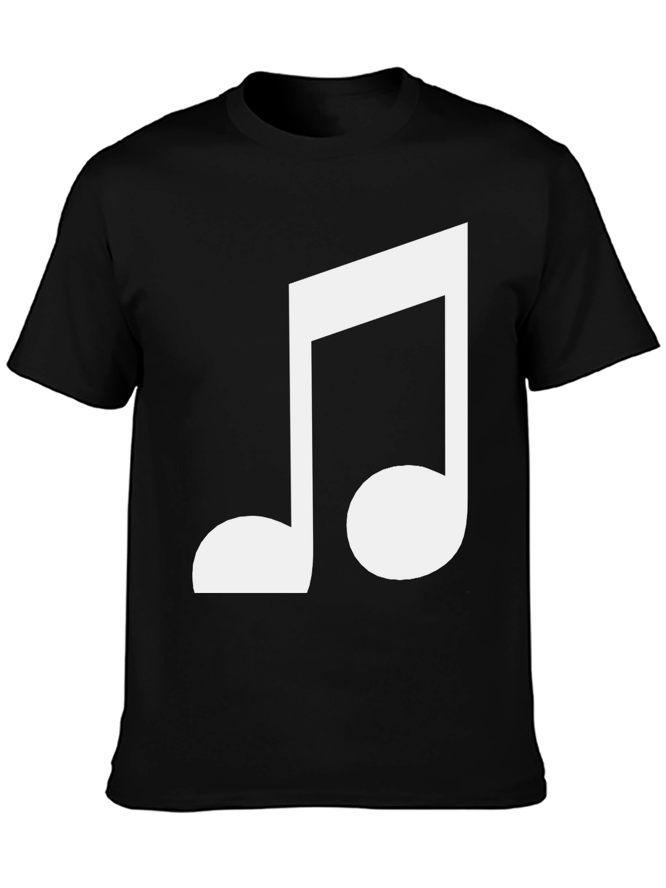 Musical Note Graphic Tee - Black Cotton Shirt