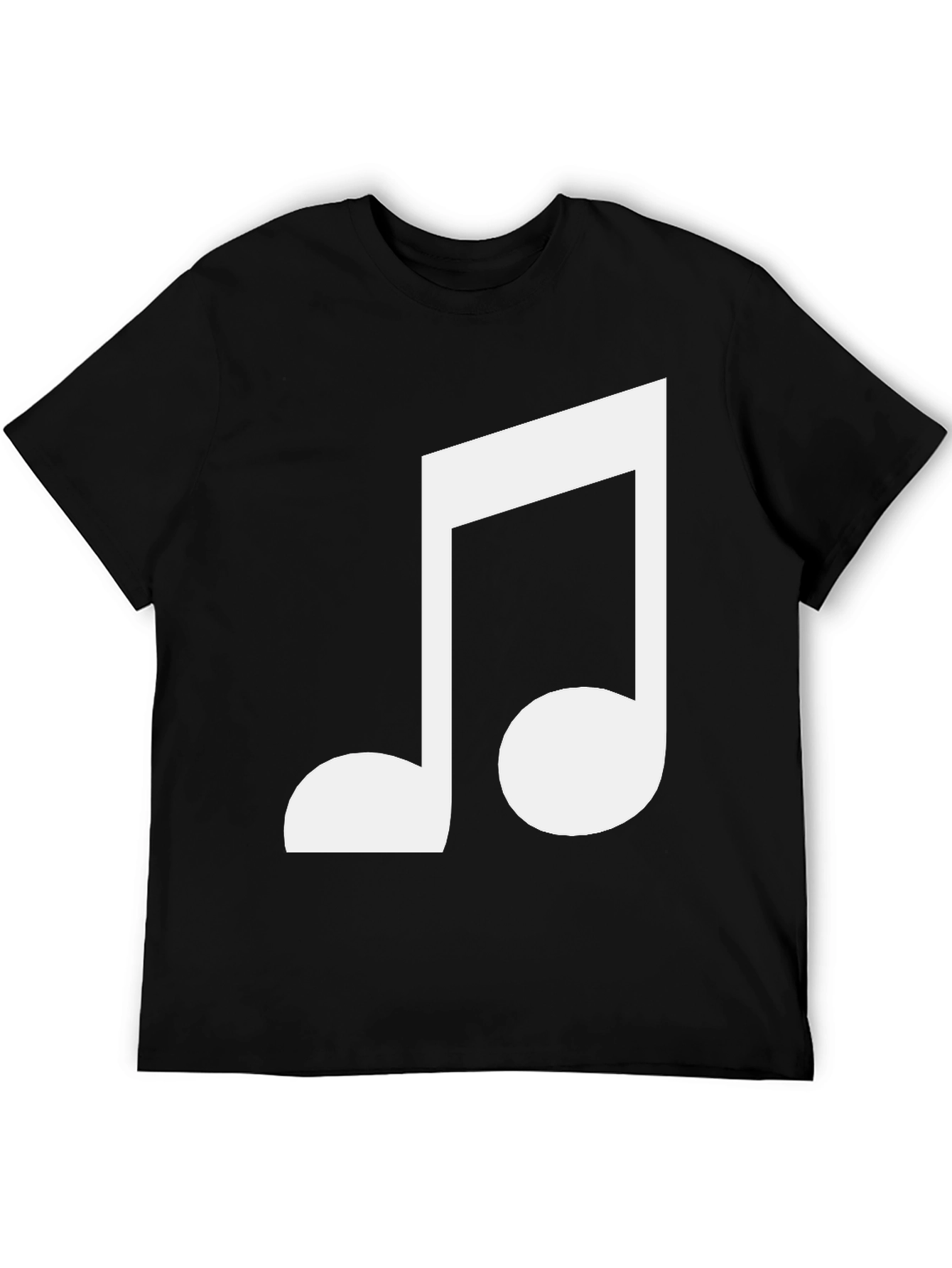 Musical Note Graphic Tee - Black Cotton Shirt