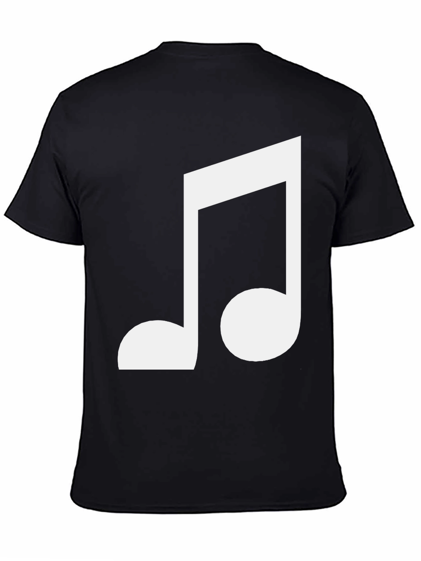Musical Note Graphic Tee - Black Cotton Shirt