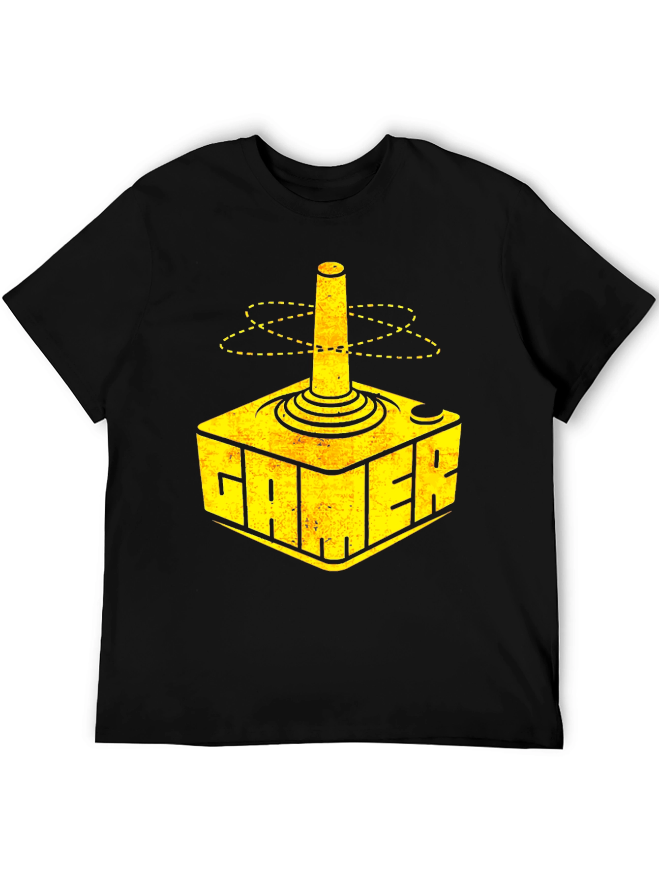 Gamer T-Shirt Retro Joystick Design - Black