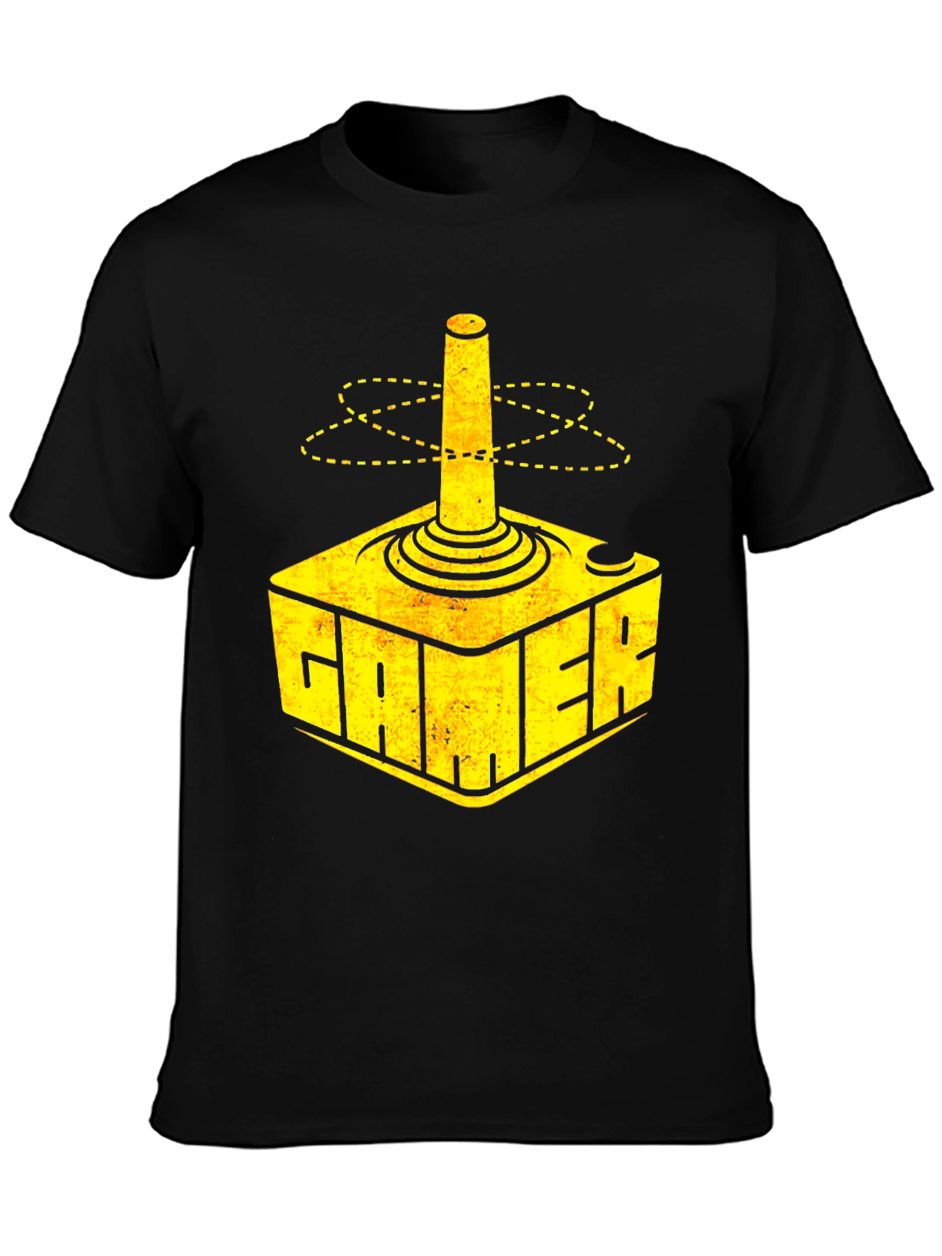 Gamer T-Shirt Retro Joystick Design - Black