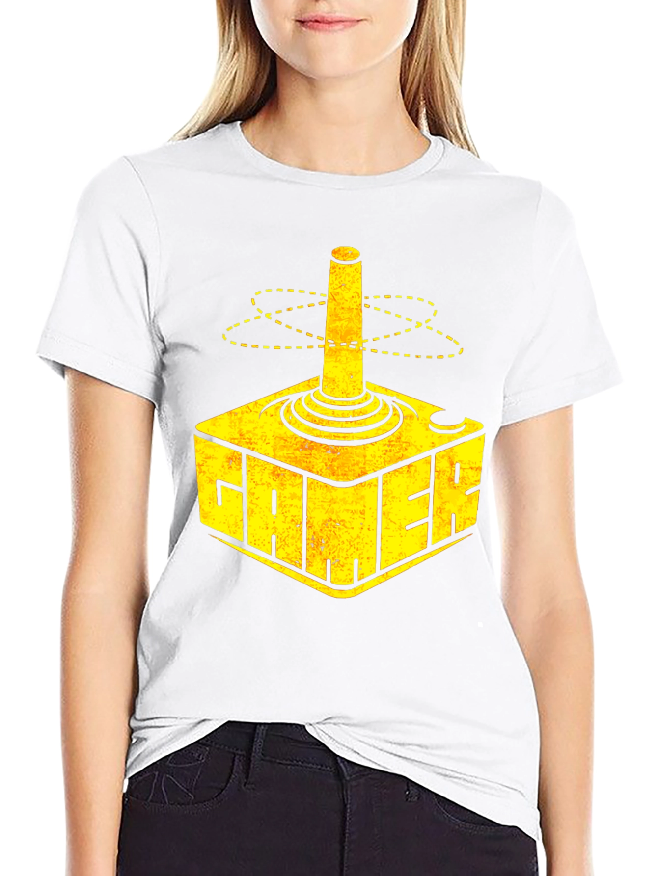 Gamer T-Shirt Retro Joystick Design - Black