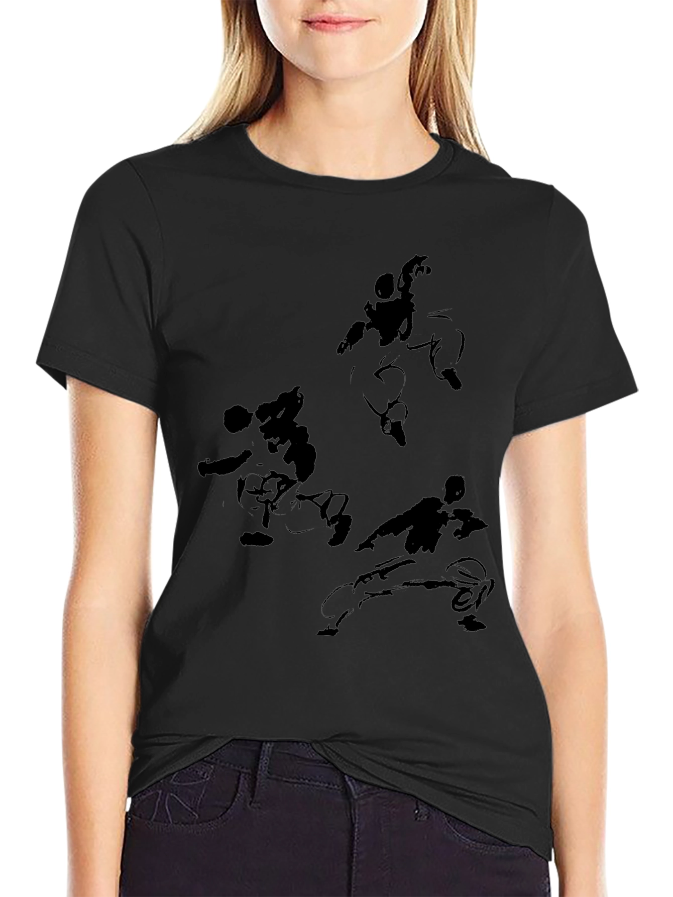 Martial Arts Graphic Tee - Black Cotton