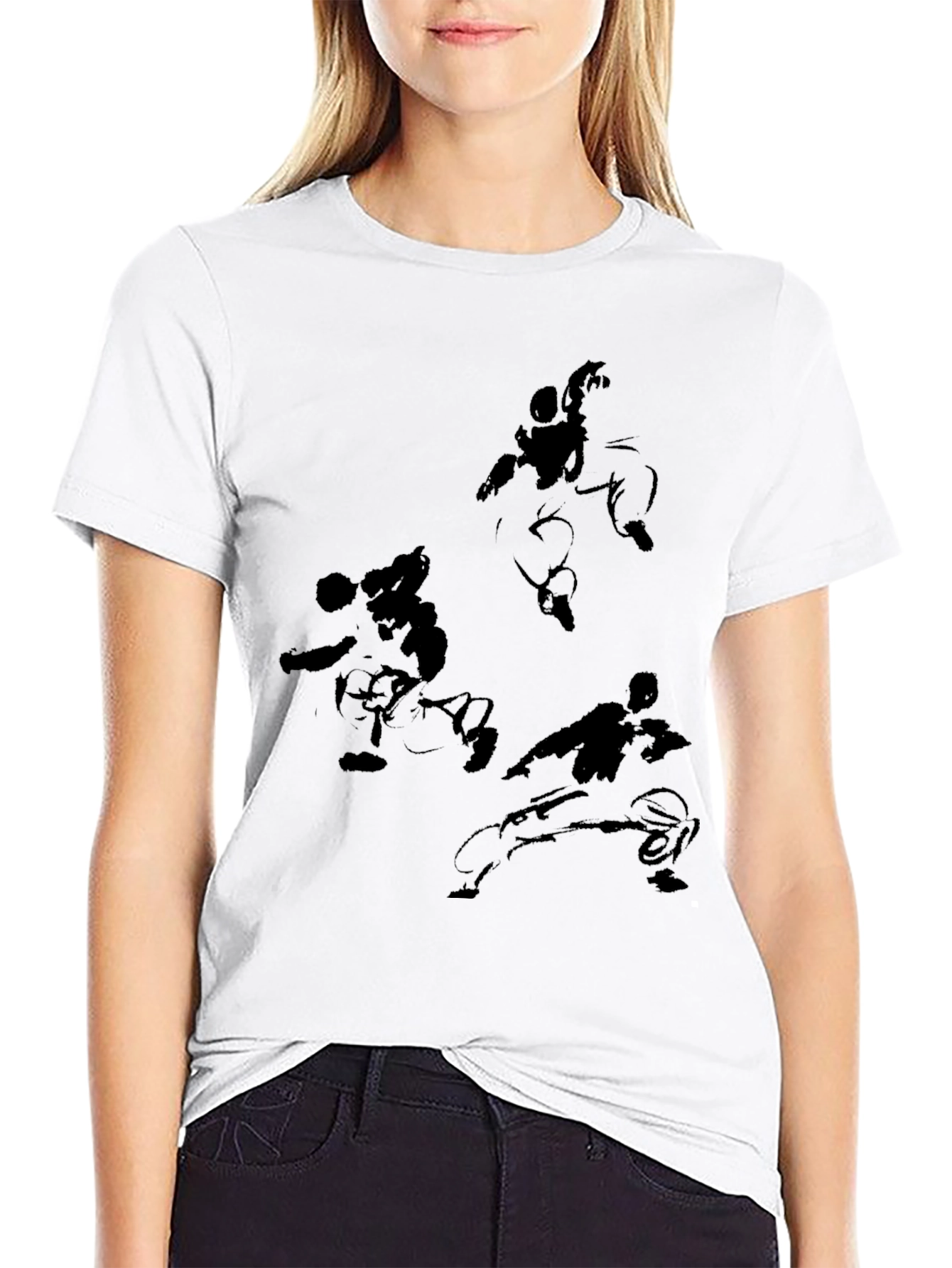 Martial Arts Graphic Tee - Black Cotton