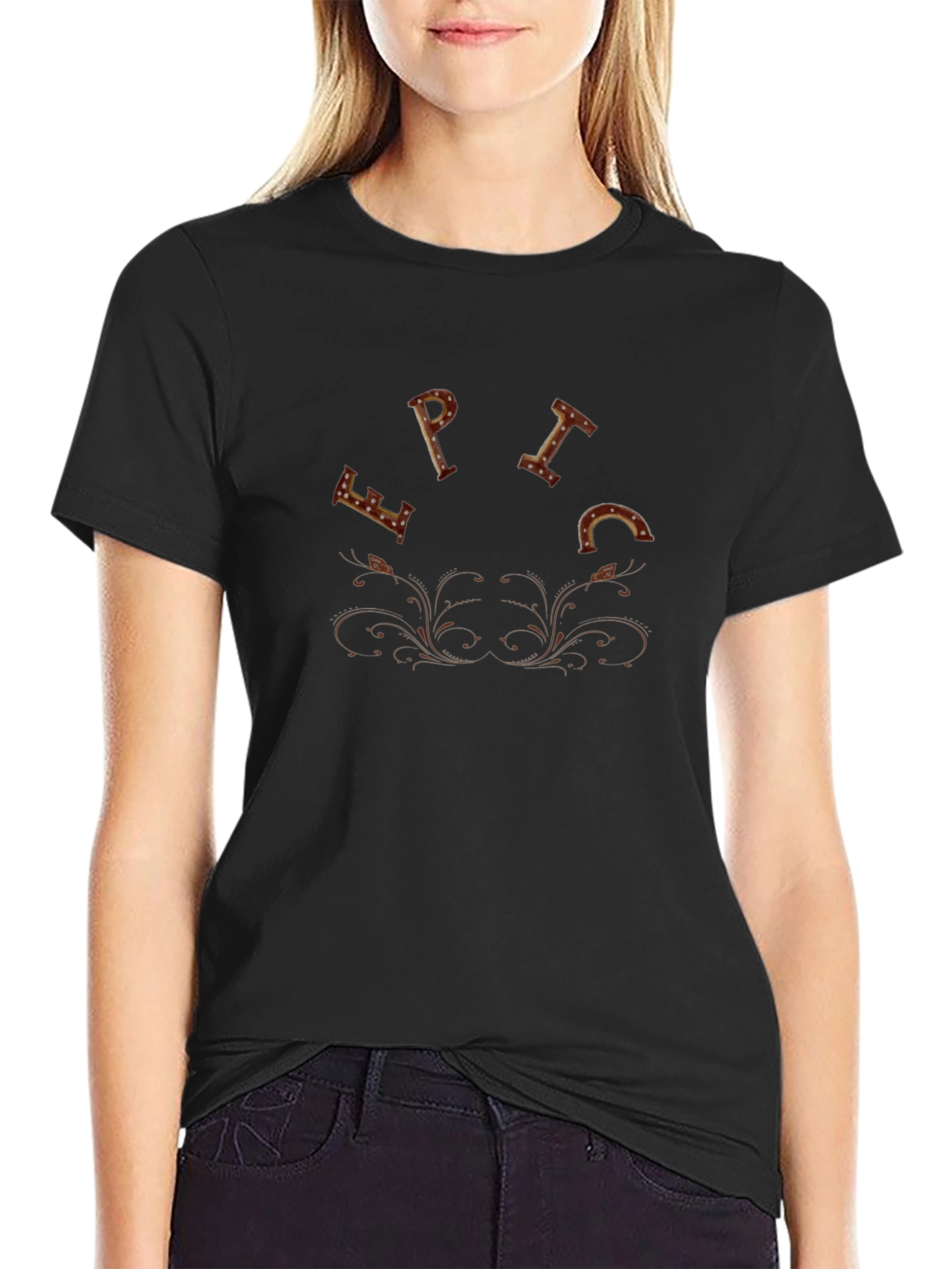 Epic Graphic Print Mens Black T-Shirt