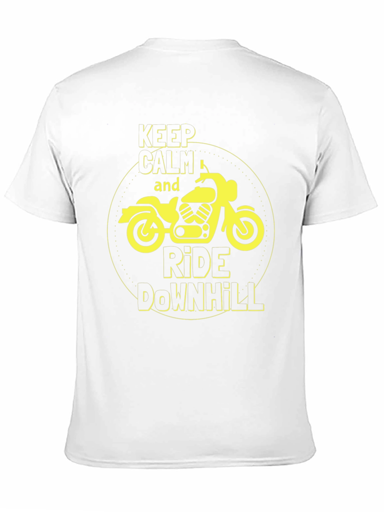 Keep Calm Ride Downhill Motorcycle Graphic T-Shirt