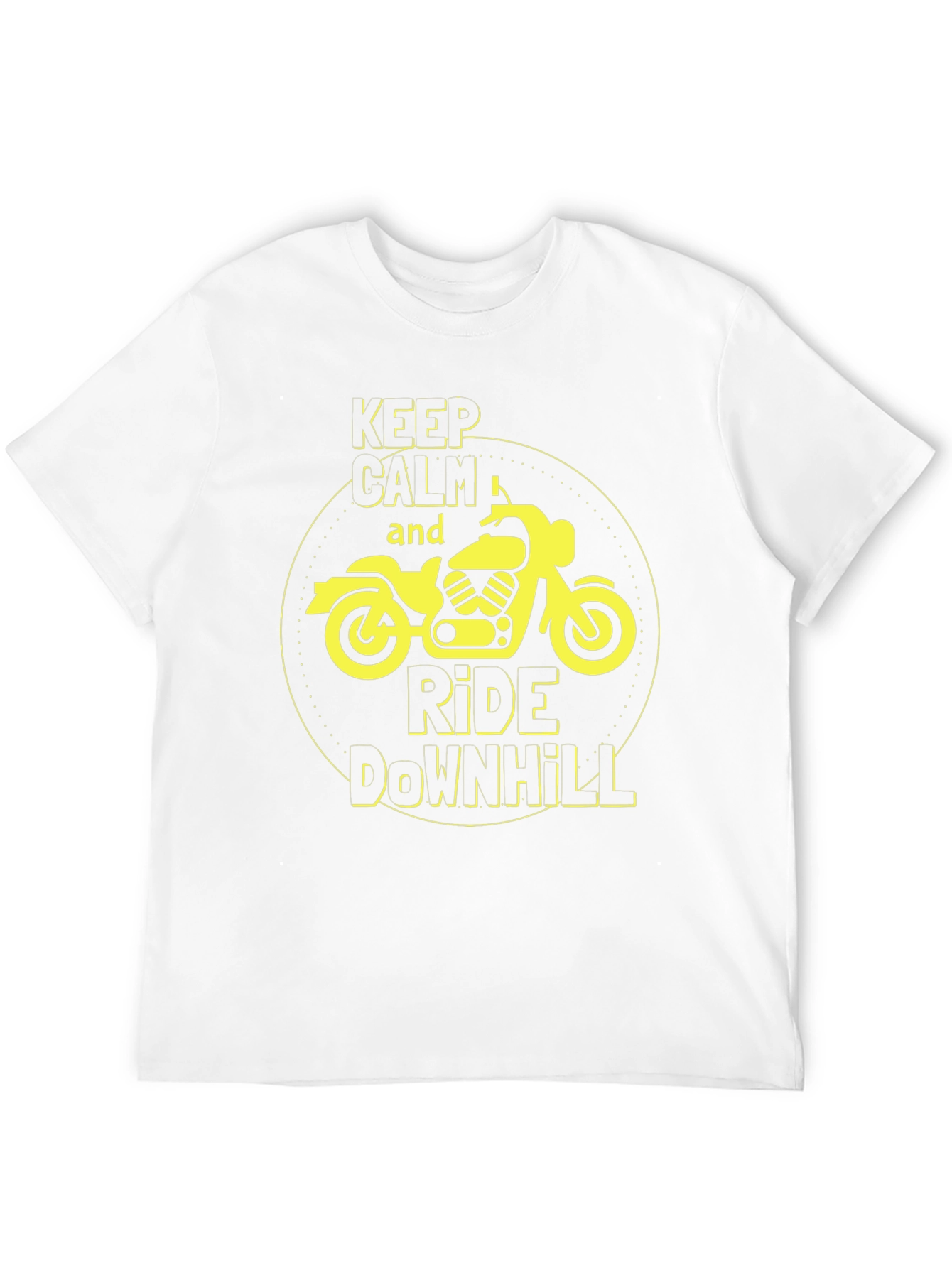 Keep Calm Ride Downhill Motorcycle Graphic T-Shirt