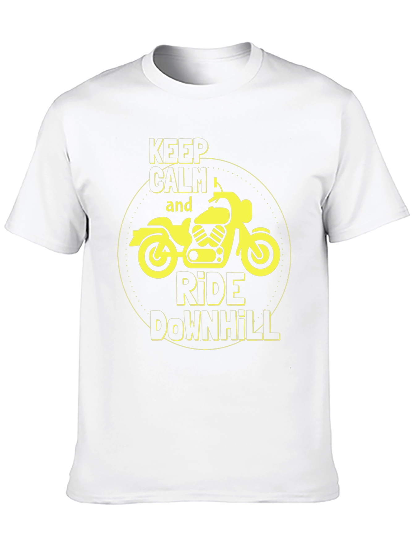 Keep Calm Ride Downhill Motorcycle Graphic T-Shirt