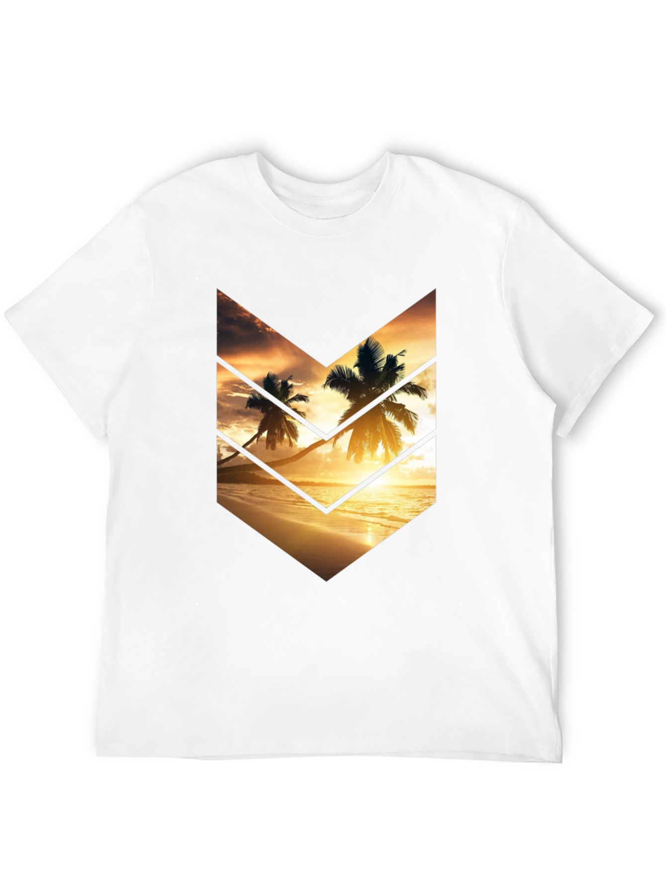 Sunset Palms Graphic Tee - Stylish Black Cotton T-Shirt