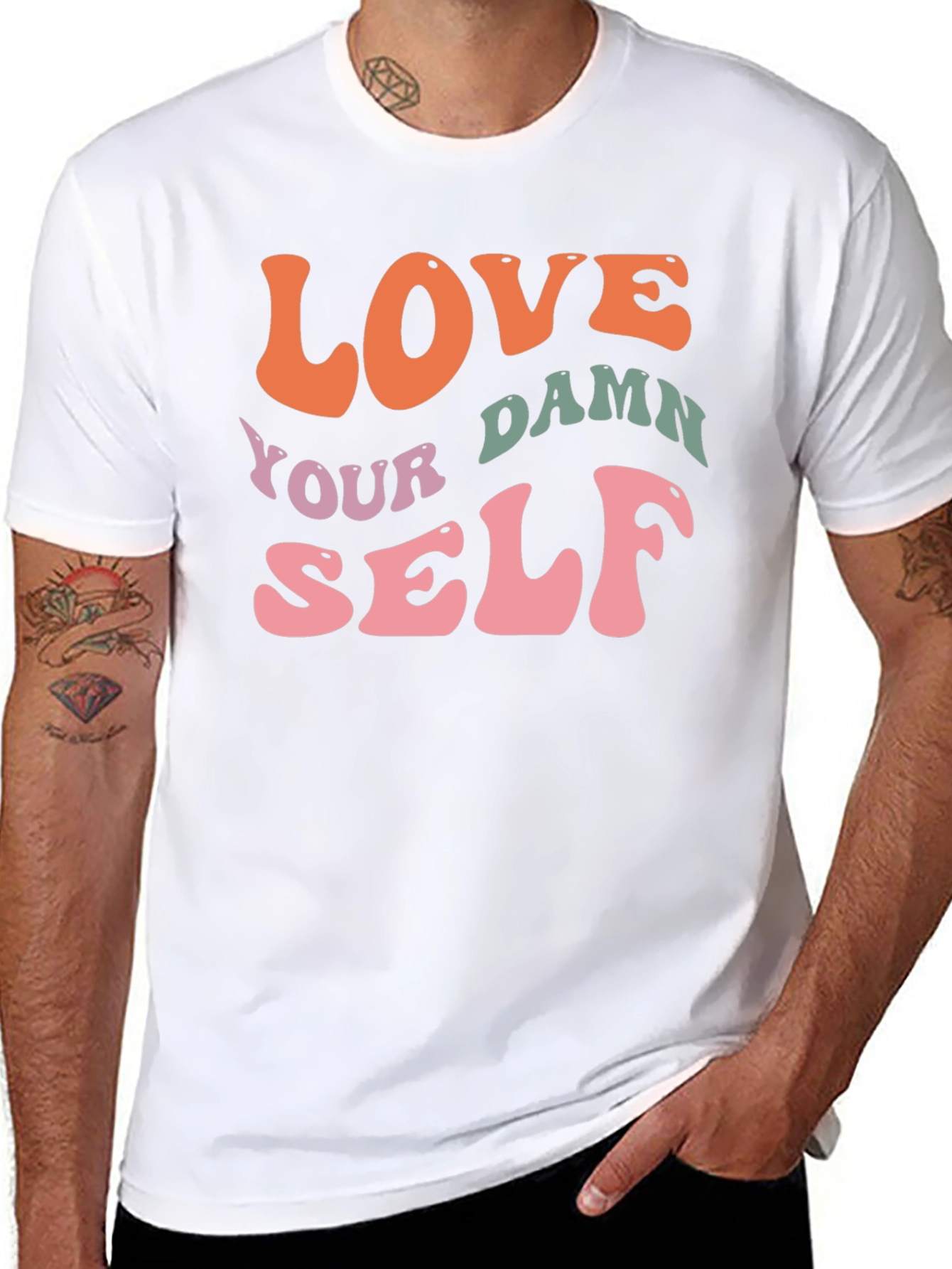 Love Yourself Graphic Tee - Trendy Retro Design