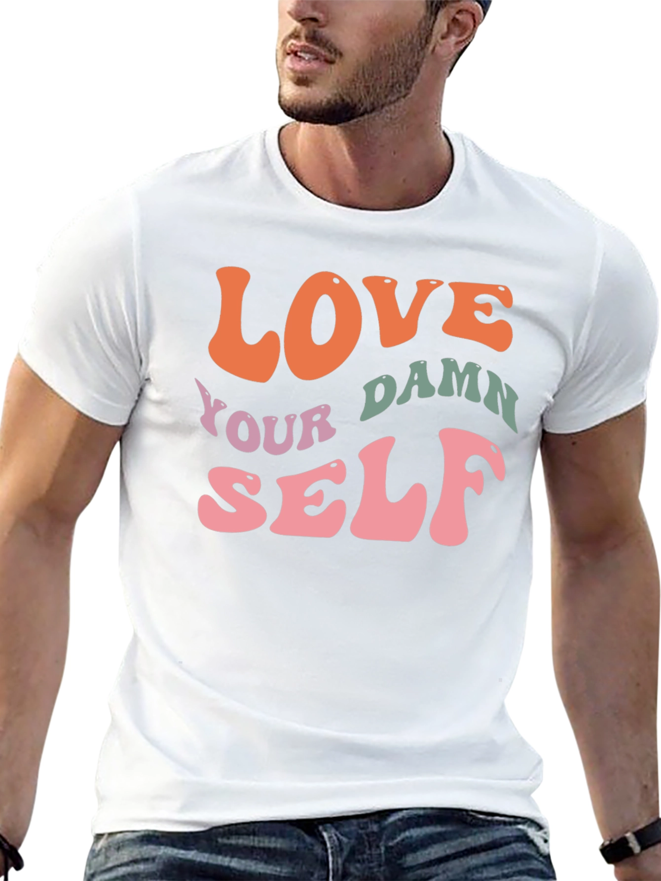 Love Yourself Graphic Tee - Trendy Retro Design
