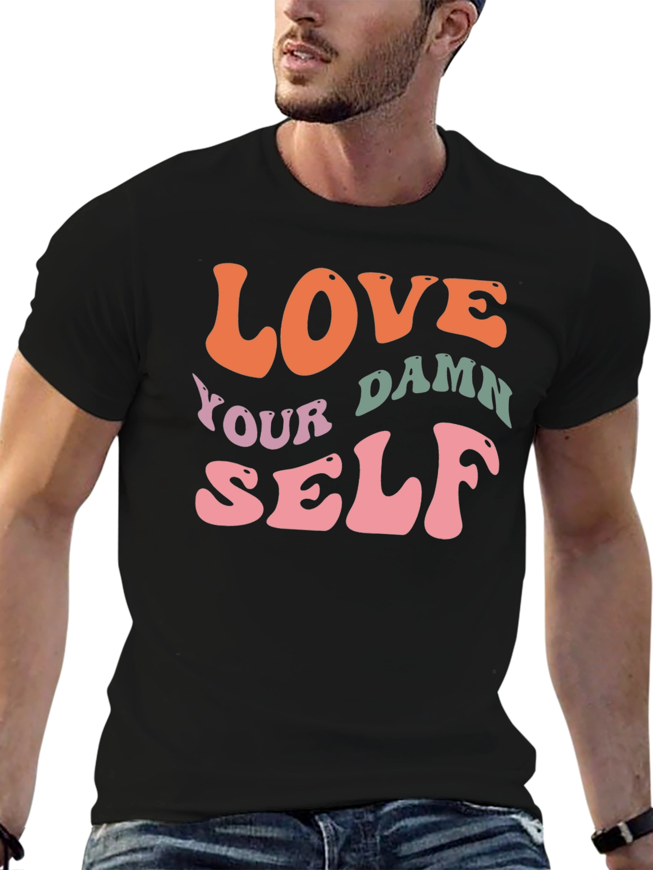 Love Yourself Graphic Tee - Trendy Retro Design