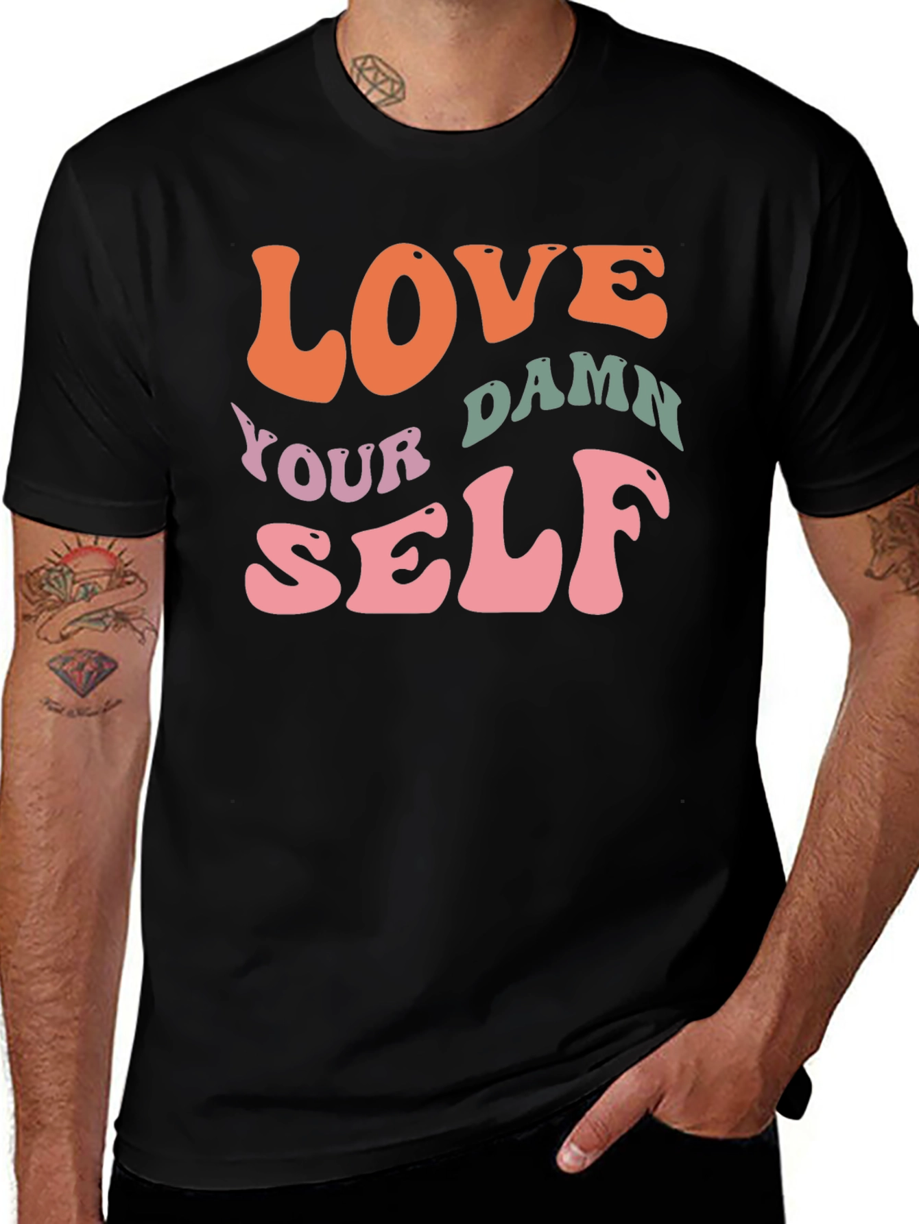 Love Yourself Graphic Tee - Trendy Retro Design