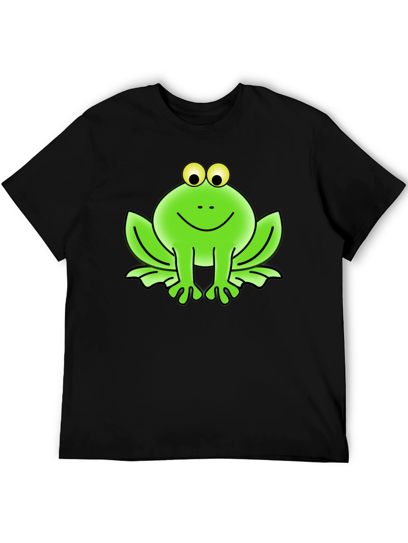 Funny Frog Graphic Tee - Black Cotton T-Shirt