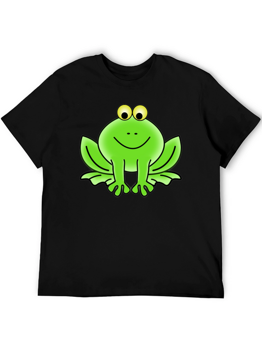 Funny Frog Graphic Tee - Black Cotton T-Shirt