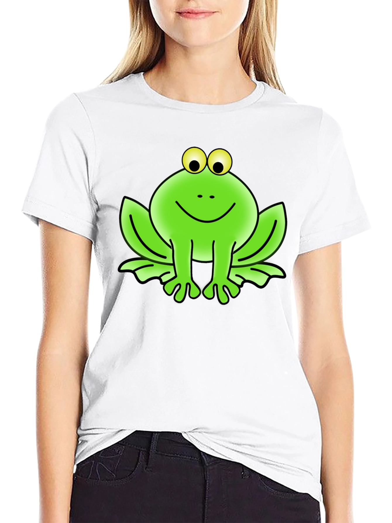 Funny Frog Graphic Tee - Black Cotton T-Shirt